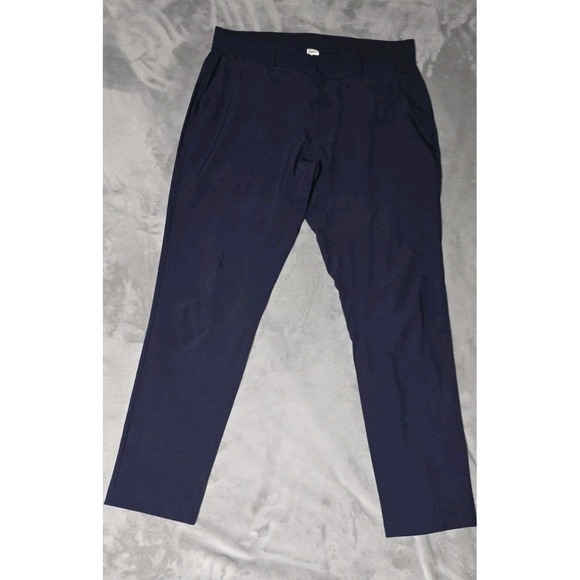 Fabletics Mens Navy Blue Performance Stretch Casual Pants Size 33x32 - Picture 1 of 14